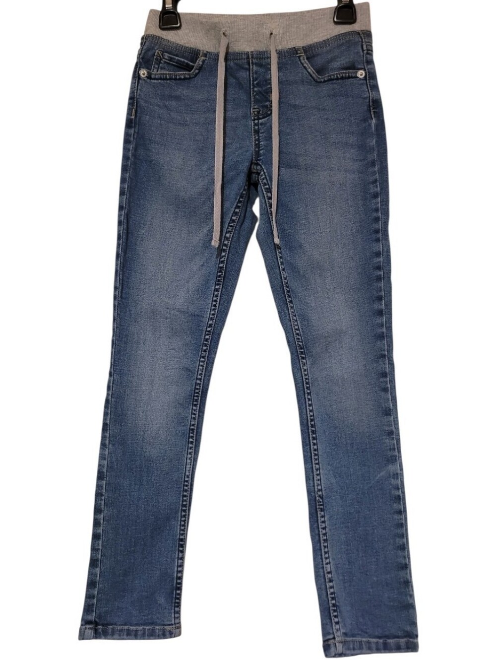 Justice Knit Waistband Super Skinny Mid Rise Jeans Girls Size 8 (Measures 22x24)